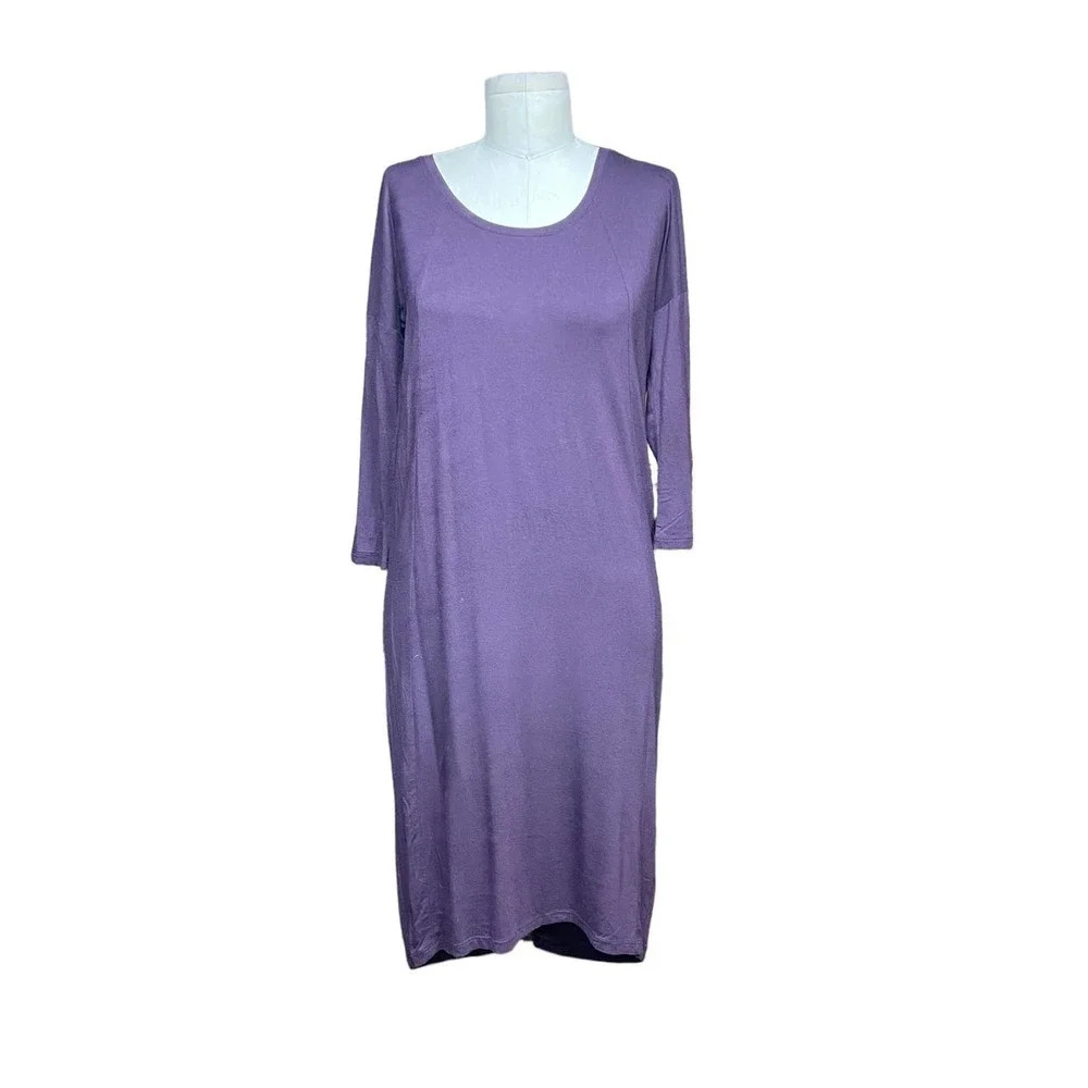 Aritzia Babaton Winston Dress Jersey Knit 3/4 Sleeve Stretch Purple Size XS